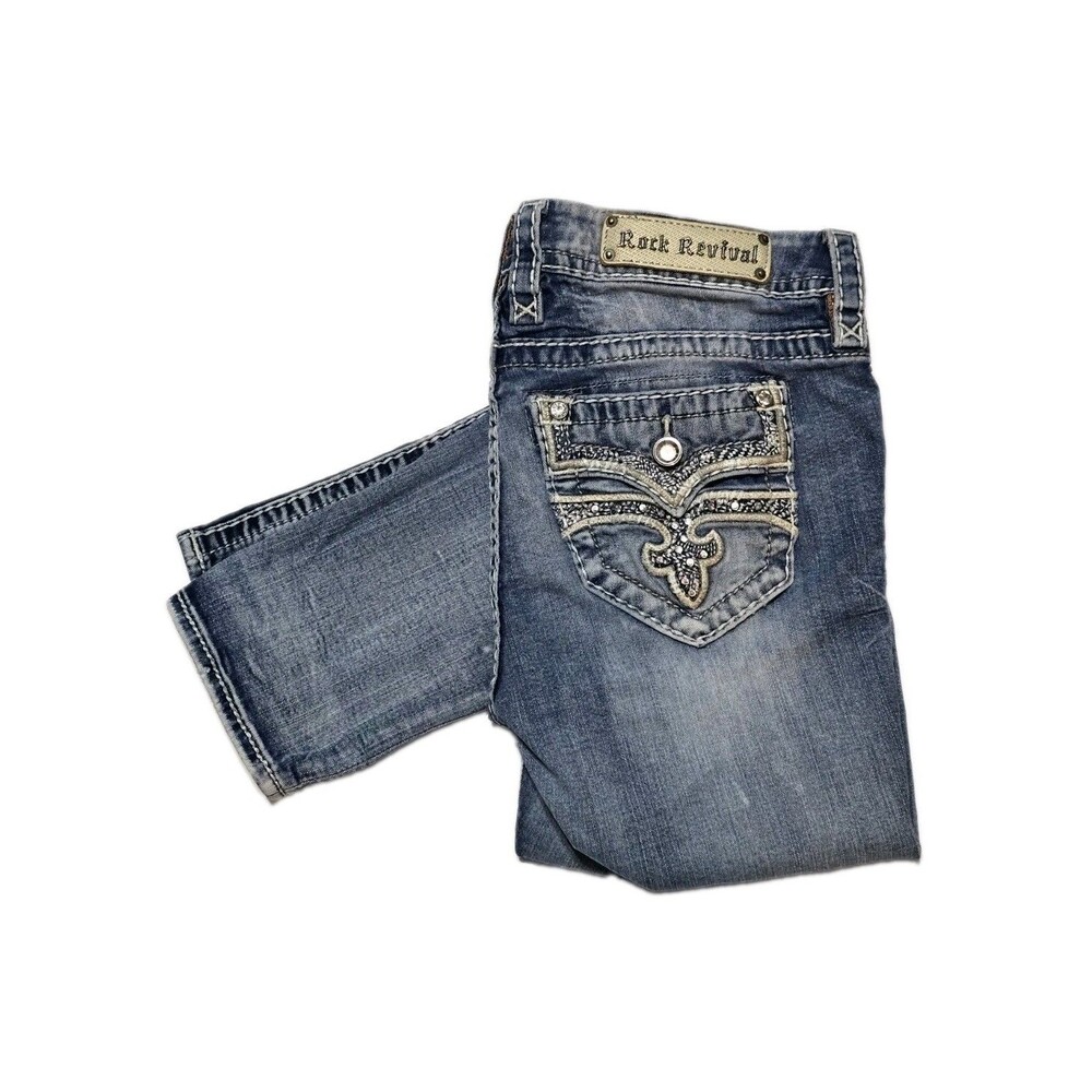 Rock Revival JENA EASY SKINNY  Women's Blue Denim Jeans Size 29 Measured 31x28